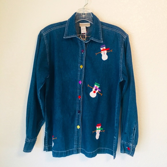 🎄VTG y2k frosty snowman holiday shirt - Picture 1 of 7